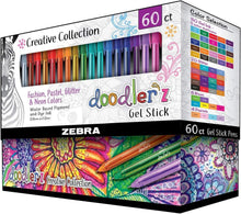 Load image into Gallery viewer, Vibrant Doodlerz Gel Pen Set - 60 Colorful Pens with Triangular Grip for Comfort