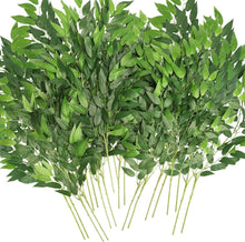 Load image into Gallery viewer, Natural-Looking 20 Faux Green Leaf Garland Branches for Versatile Arrangements