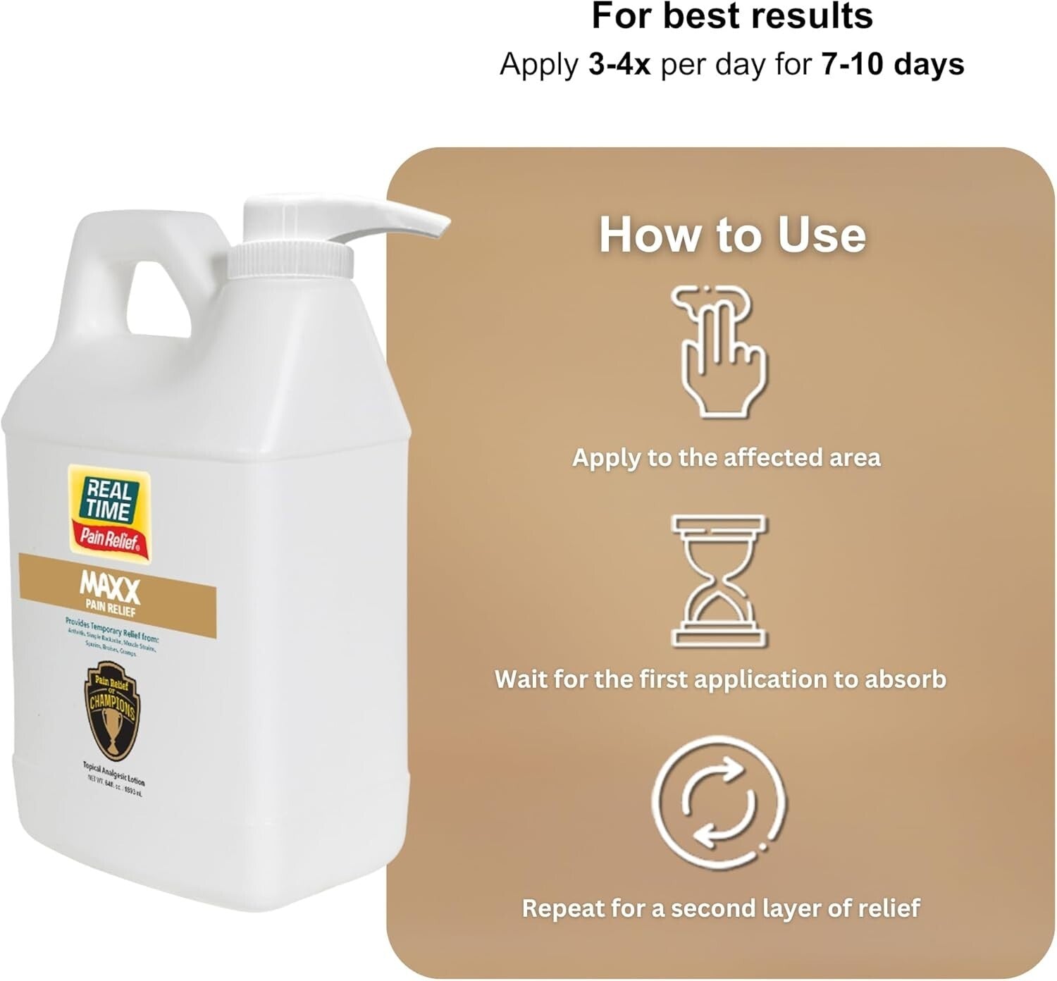 Professional Size MAXX Pain Relief - 64oz Formula for Arthritis and Muscle Pain