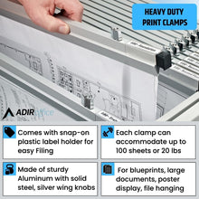 Load image into Gallery viewer, Pack of 6 Sturdy 36" Blueprint Clips - Ideal for Document Organization &amp; Display