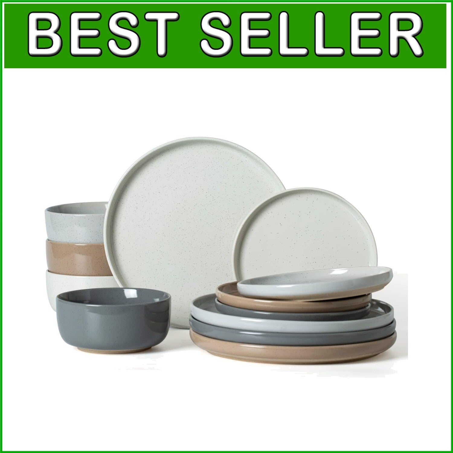 Elegant 12-Piece Dinnerware Set - Including Plates and Bowls for Festive Meals
