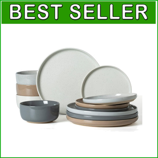 Elegant 12-Piece Dinnerware Set - Including Plates and Bowls for Festive Meals