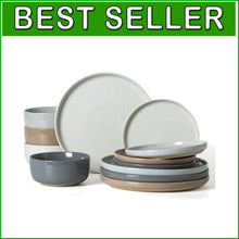 Load image into Gallery viewer, Elegant 12-Piece Dinnerware Set - Including Plates and Bowls for Festive Meals