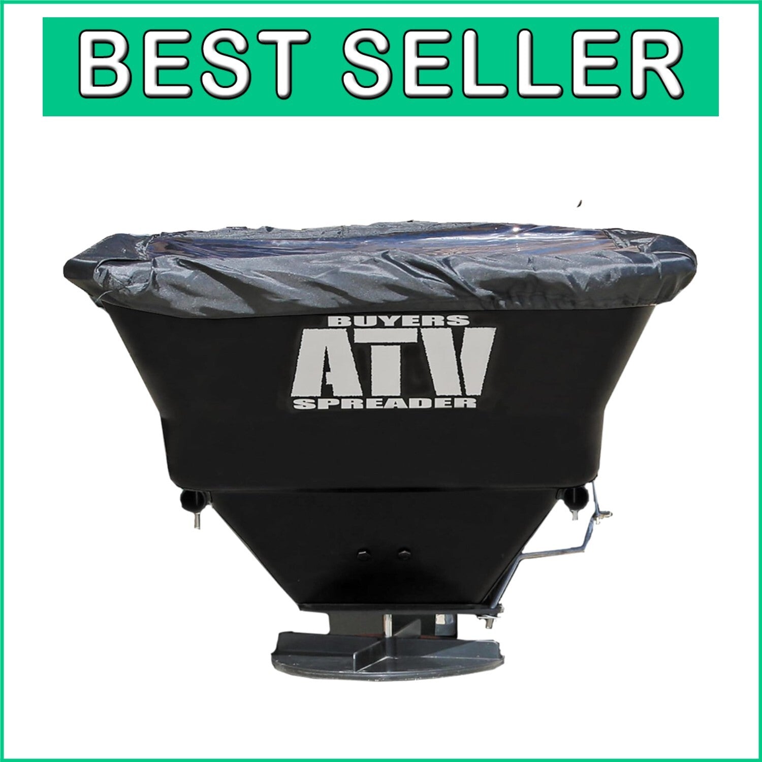 Durable 100 lb Broadcast Spreader for ATV - Seed, Feed, Fertilizer, Rain Cover