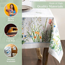 Load image into Gallery viewer, Elegant 100% Cotton Floral Tablecloth - 70 x 90 Inches, Perfect for Weddings