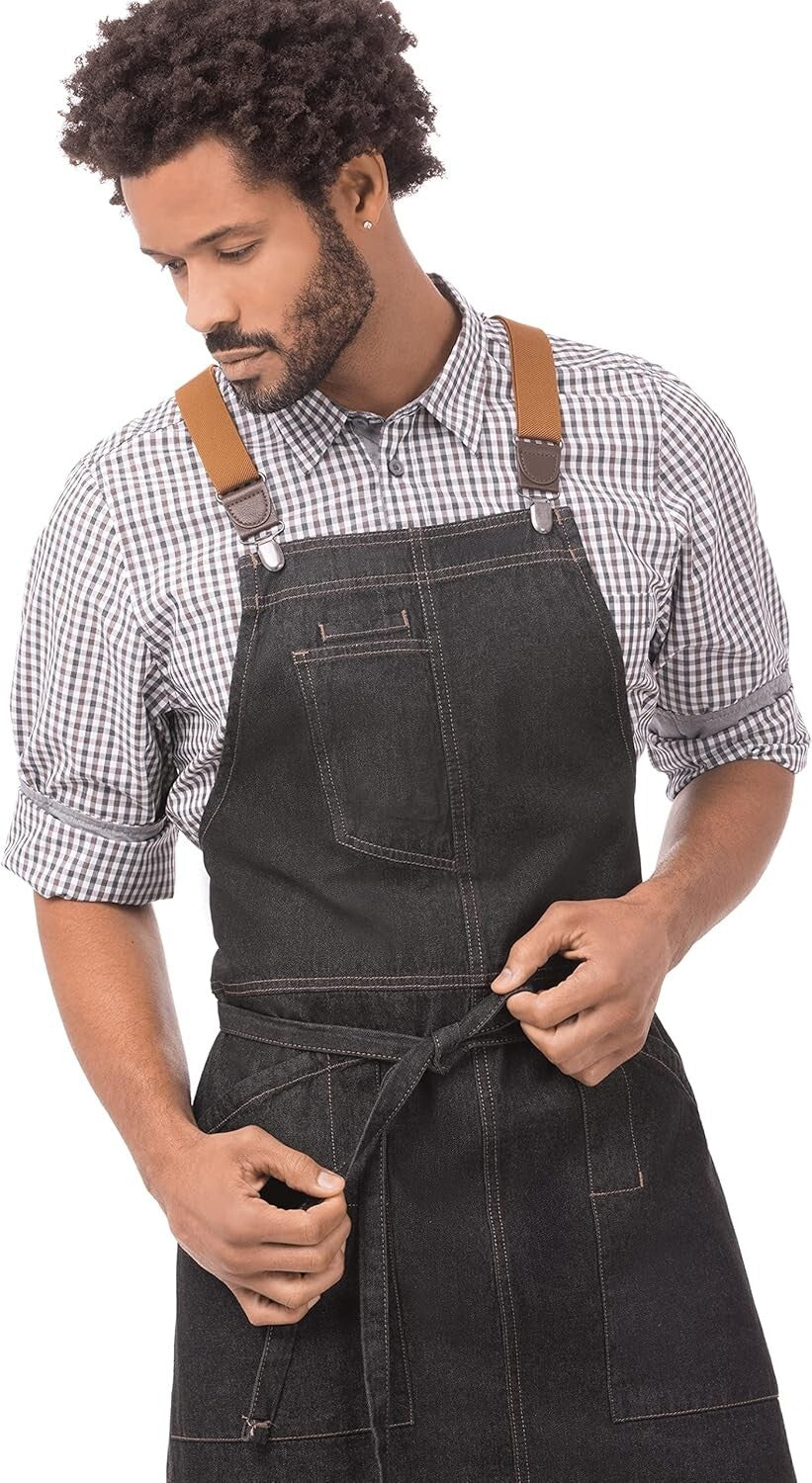Durable Unisex Berkeley Bib Apron with Adjustable Suspenders - Full Coverage