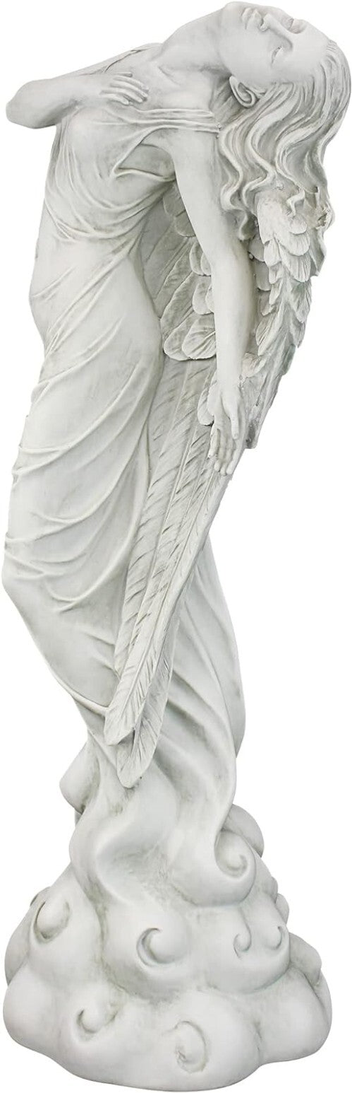 Exclusive Antique Stone Finish Angel Garden Statue - 6 lbs, Freestanding Art