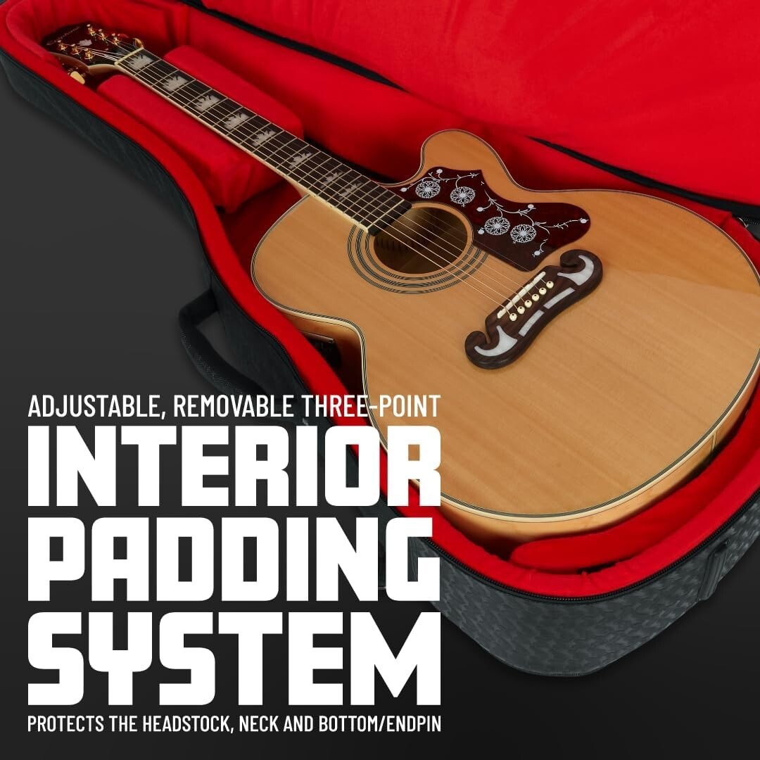 Transit Series Charcoal Guitar Bag - Lightweight with Easy Carry Backpack Straps