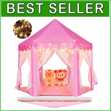 Load image into Gallery viewer, Enchanting Princess Play Tent with Star Lights - Magical Castle for Kids