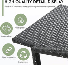 Load image into Gallery viewer, All-Weather 3 Piece Rattan Conversation Set - Black Bistro Chairs &amp; Table