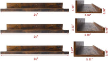 Load image into Gallery viewer, Sturdy Rustic Floating Shelves - Set of 3 for Wall Organization, 24 Inch Size