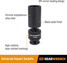 Load image into Gallery viewer, 10 Pc. 3/8 Inch Drive Impact Socket Set - Chrome Molybdenum for Durability