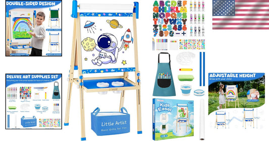 Fun & Sturdy Height-Adjustable Easel - Ideal for Little Artists Aged 4-10