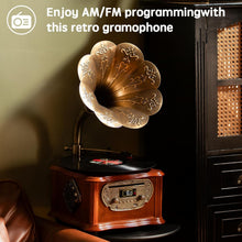 Load image into Gallery viewer, Classic Gramophone with Dual-Speed Turntable &amp; Bluetooth - Elegant Home Decor