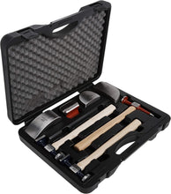 Load image into Gallery viewer, Versatile 7 Pc. Hammer and Dolly Set with Hickory Handles for Dent Removal