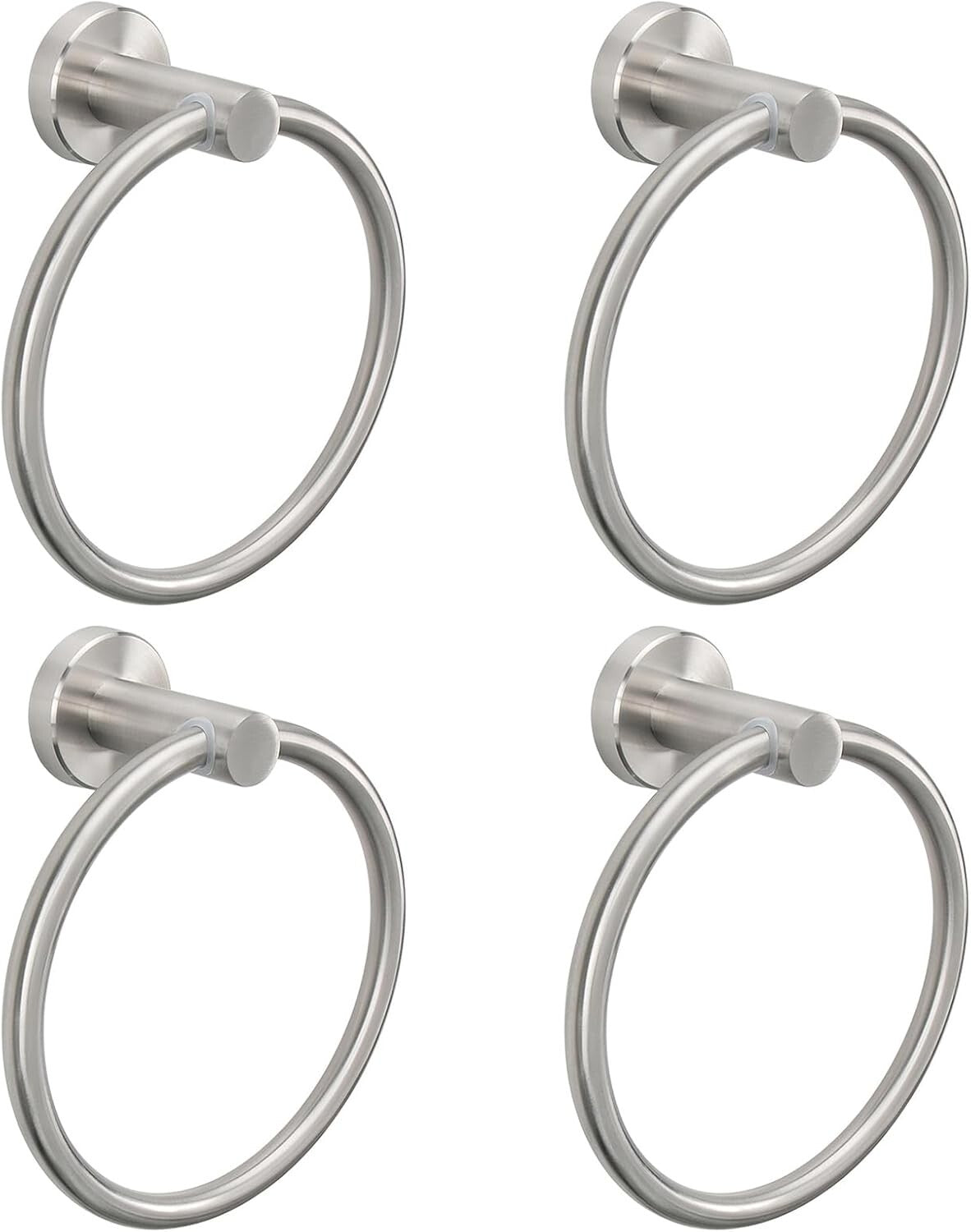 Elegant Wall-Mounted Towel Ring Set - Modern Stainless Steel Brushed Nickel