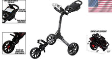 Load image into Gallery viewer, Durable Compact Golf Push Cart - Innovative Folding with Cup &amp; Umbrella Holder