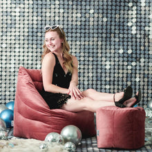 Load image into Gallery viewer, Luxurious Toasted Mauve Bean Bag Chair and Pouf - Youth-Friendly Comfort