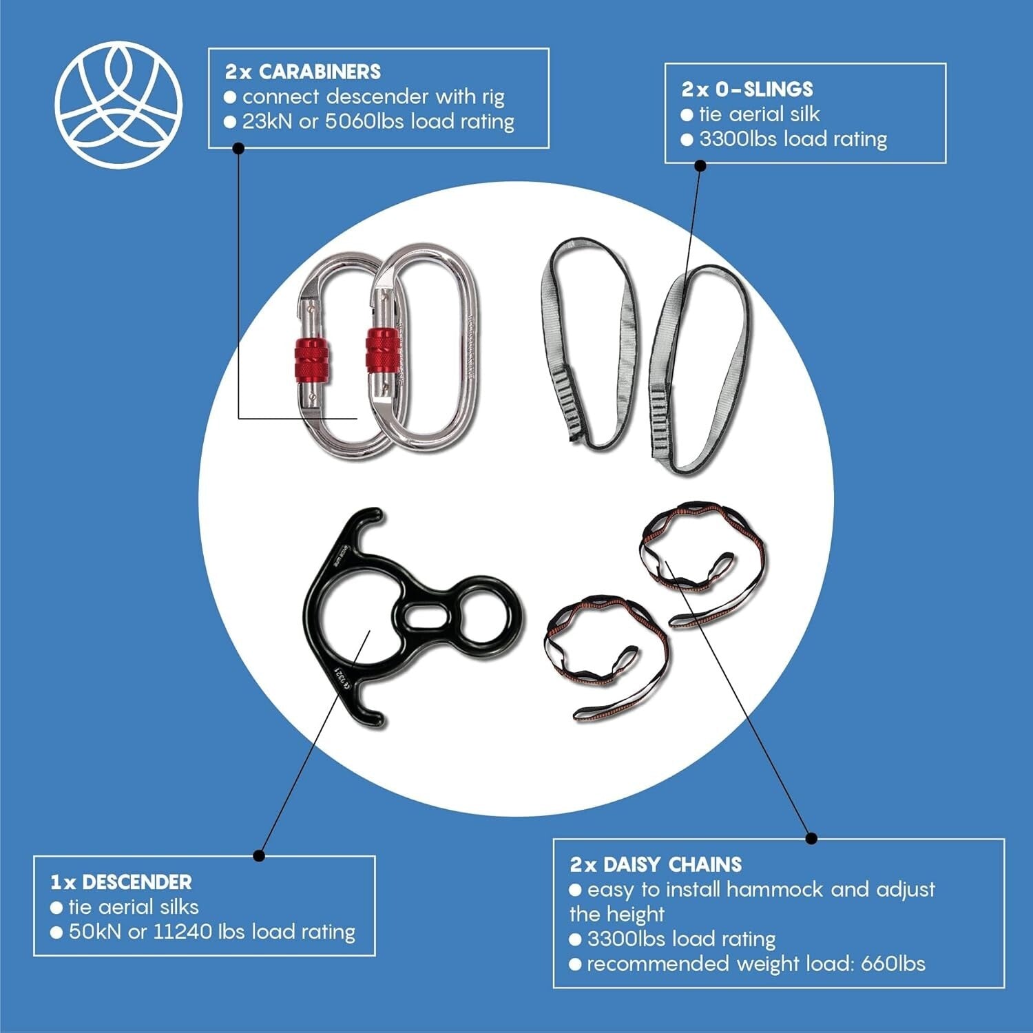 Durable Aerial Silks Starter Kit - 9 Yards Yoga Hammock with Hardware Included