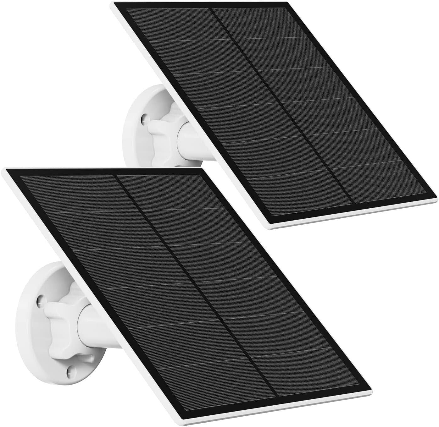 5W Waterproof Solar Panel for Security Cameras with Adjustable Mount - 2 Pack