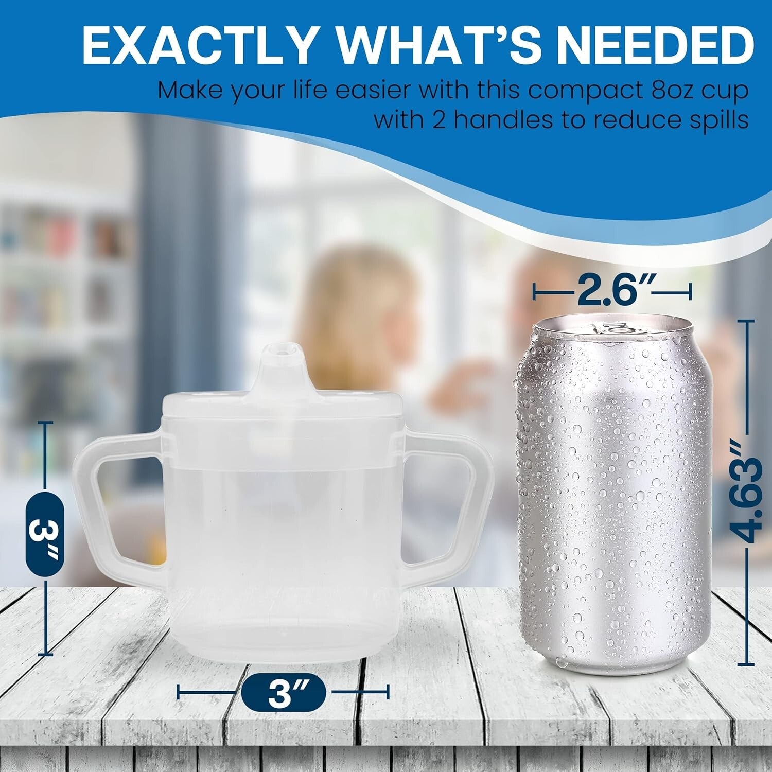 Easy Grip 8oz Adult Sippy Cup - Spill-Resistant, Perfect for Limited Mobility