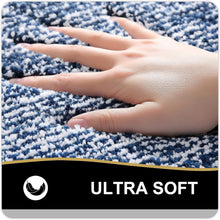 Load image into Gallery viewer, Extra Absorbent Navy Bath Mat 44x24 - Fluffy &amp; Non-Slip Design for Safety