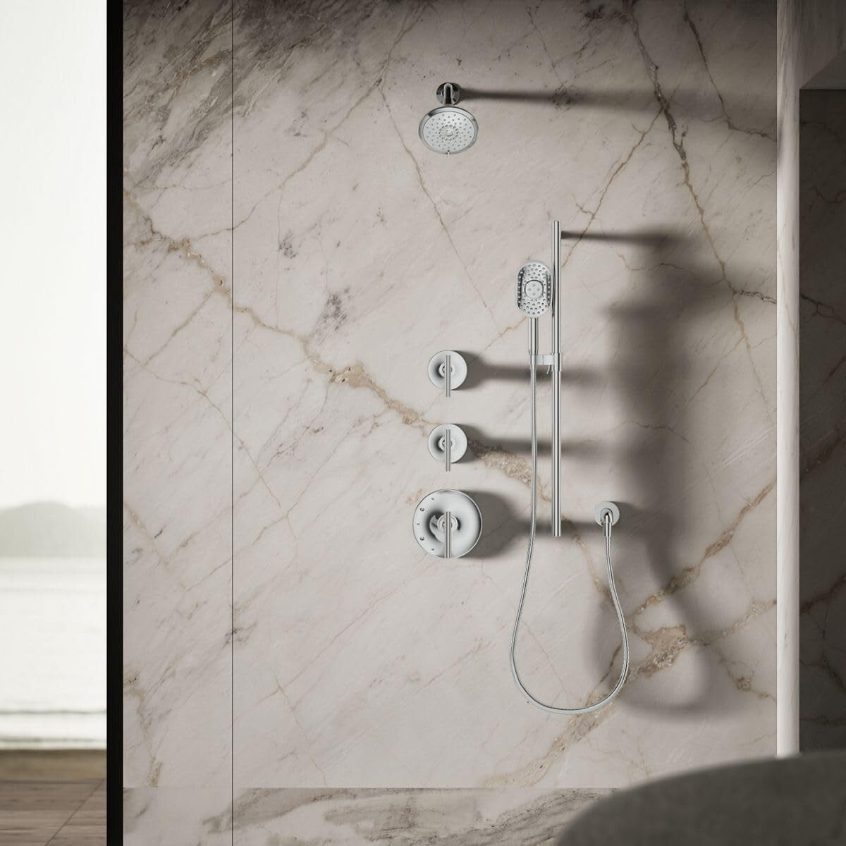 Forte Wall-Mount Showerhead with Katalyst Technology - 2.5 GPM Full Body Spray