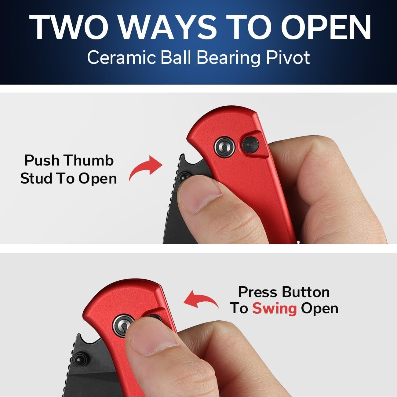 14C28N Blade Folding Knife with Deep-Carry Clip - Perfect Gift for Enthusiasts