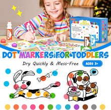 Load image into Gallery viewer, 12 Colors Washable Dot Markers with Activity Books - Safe Art Supplies for Kids