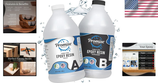 1 Gallon Crystal Clear Epoxy Resin Kit for Food Safe Art & Craft Projects