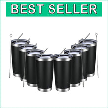 Load image into Gallery viewer, Durable 20oz Stainless Steel Tumbler Set - 8 Pack of Insulated Cups with Lids