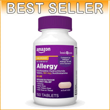Load image into Gallery viewer, Fexofenadine Hydrochloride 180 mg Tablets - Non-Drowsy Allergy Relief 150 Count