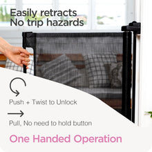 Load image into Gallery viewer, Heavy-Duty Retractable Baby Gate with Quick Locking for Safe Spaces Anywhere