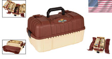 Load image into Gallery viewer, Portable All-Weather Fishing Tackle Box with 7 Fold-Out Trays &amp; 61 Compartments