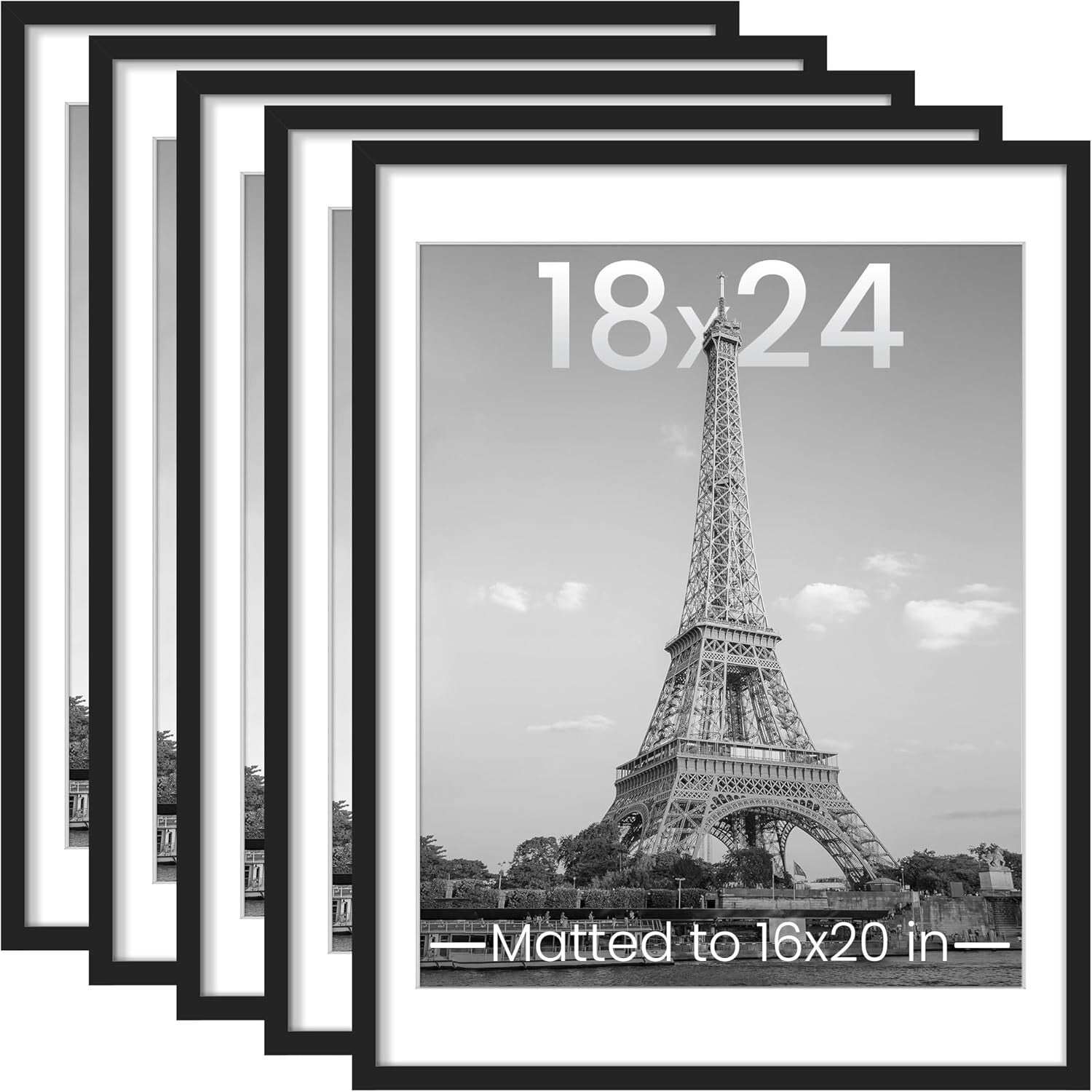 Elegant 18x24 Picture Frame Set of 5 - Ideal for Family Wall Displays