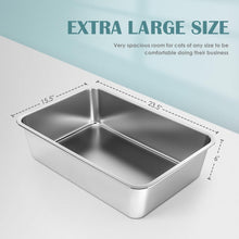 Load image into Gallery viewer, 23.5"L x 15.5"W Stainless Steel Cat Litter Box | Anti-Slip, Odor-Free Design