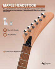 Load image into Gallery viewer, Explorer Style DIY Electric Guitar Kit with Mahogany Body and Humbucker Pickups