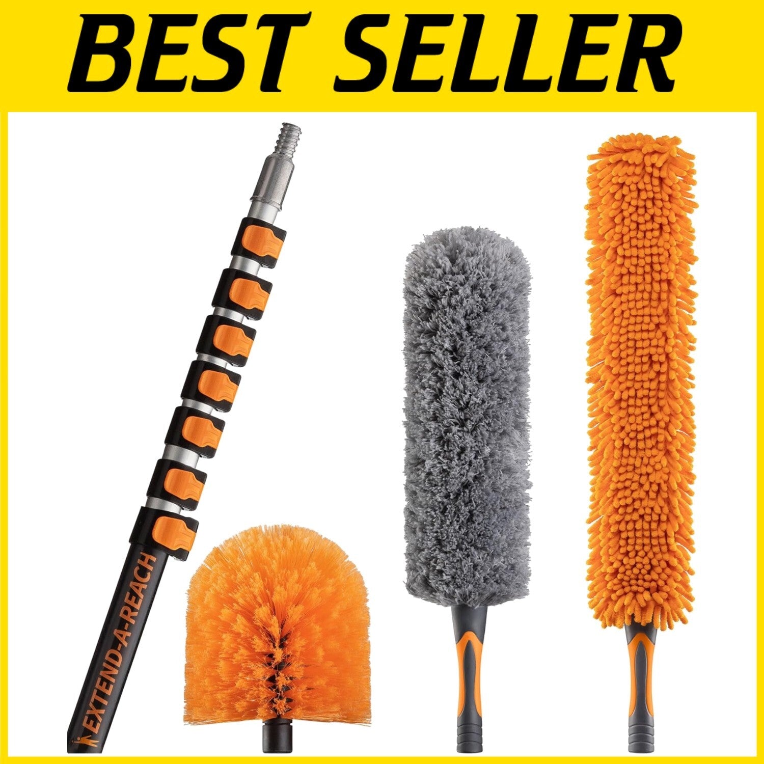 Safe High Reach Duster Kit with 36ft Telescoping Pole - Multi-Functional Use