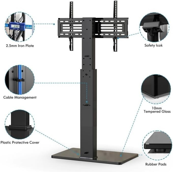 Elegant Swivel TV Stand with Cable Management for 32-75 Inch Flat/Curved Screens