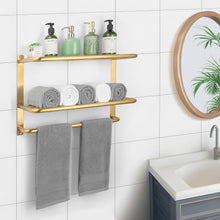 Load image into Gallery viewer, Space-Saving 3-Tier Towel Rack in Brushed Gold - Easy Screw Installation