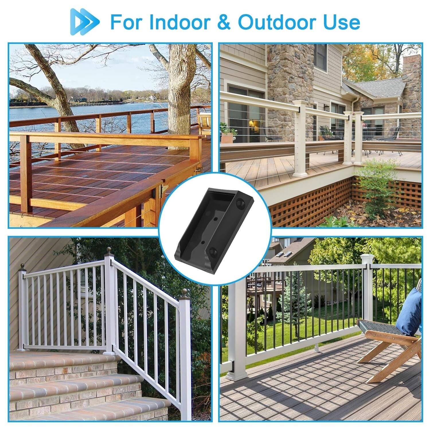 30 Deck Railing Brackets for 2x4 Wood Posts - Easy DIY Installation Included