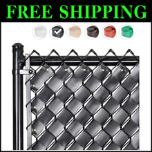 Load image into Gallery viewer, Obsidian Black 250-ft Chain Link Fence Privacy Tape - 90% Blockage &amp; Economical