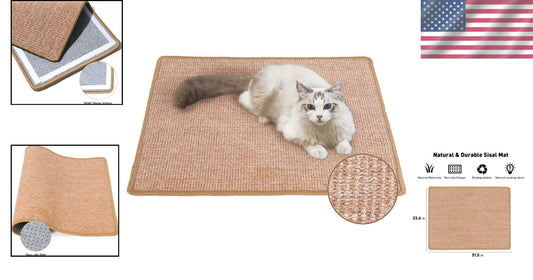 Anti-Skid Cat Scratch Mat - 23.6 x 31.5 Inch Sisal Rug for Furniture Protection