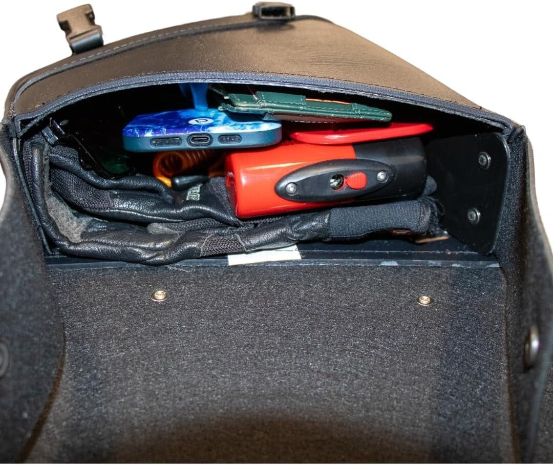 Lightweight Rigid ABS Back Motorcycle Swingarm Bag - Fits Harley & Yamaha Models