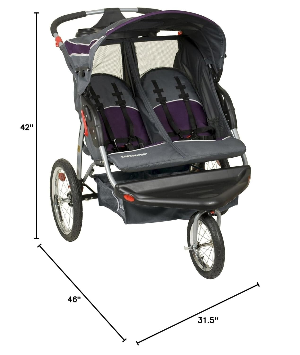 Elixer Expedition Double Jogger – Safe & Adjustable Stroller for Active Families