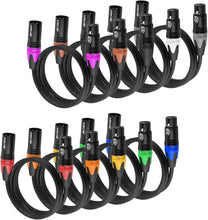 Load image into Gallery viewer, High-Performance 10-Pack 25ft XLR Cables - Balanced &amp; Durable with Color Coding