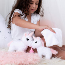 Load image into Gallery viewer, Deluxe Unicorn Plush Set with XL Carrier &amp; Blanket - Perfect Gift for Girls 3-8