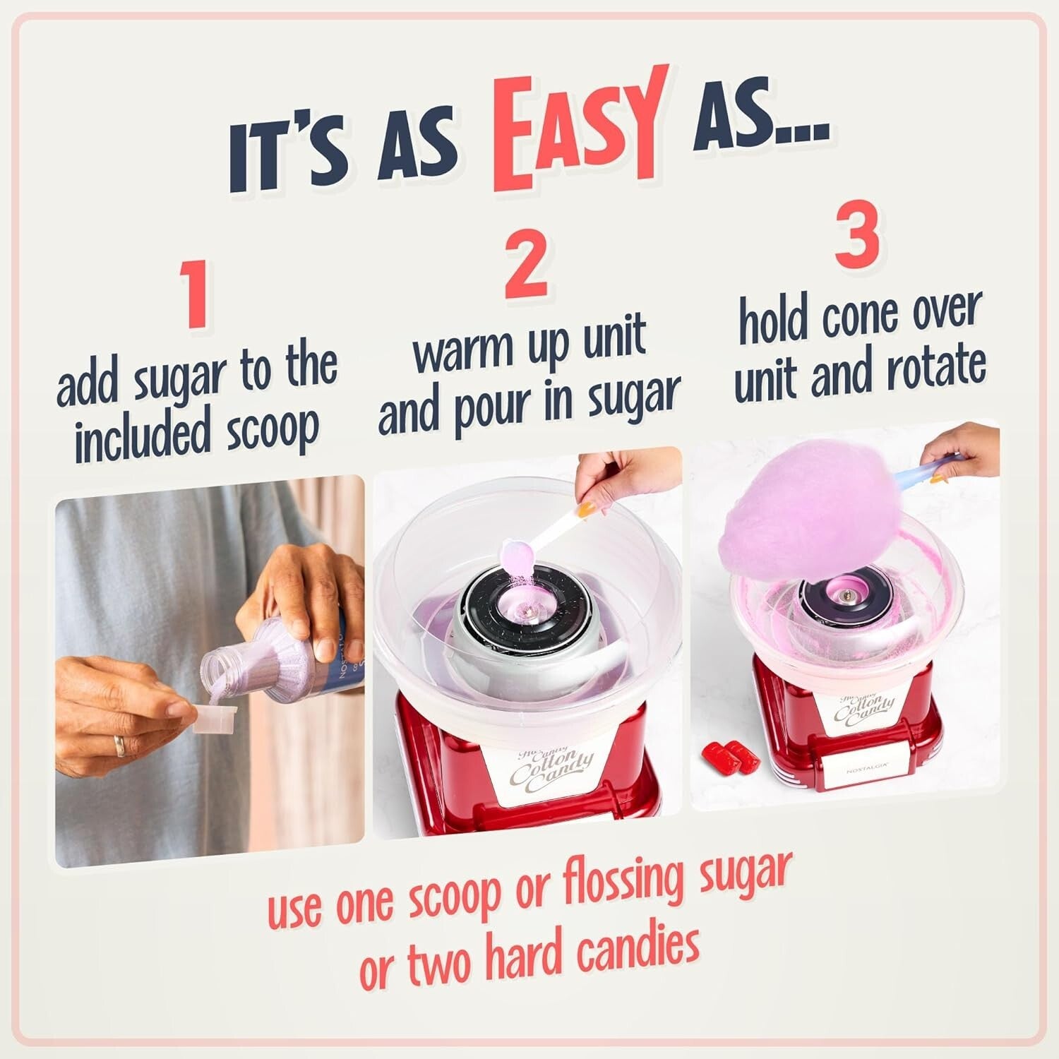 Classic Cotton Candy Machine - Create Fun at Home with Your Favorite Candies