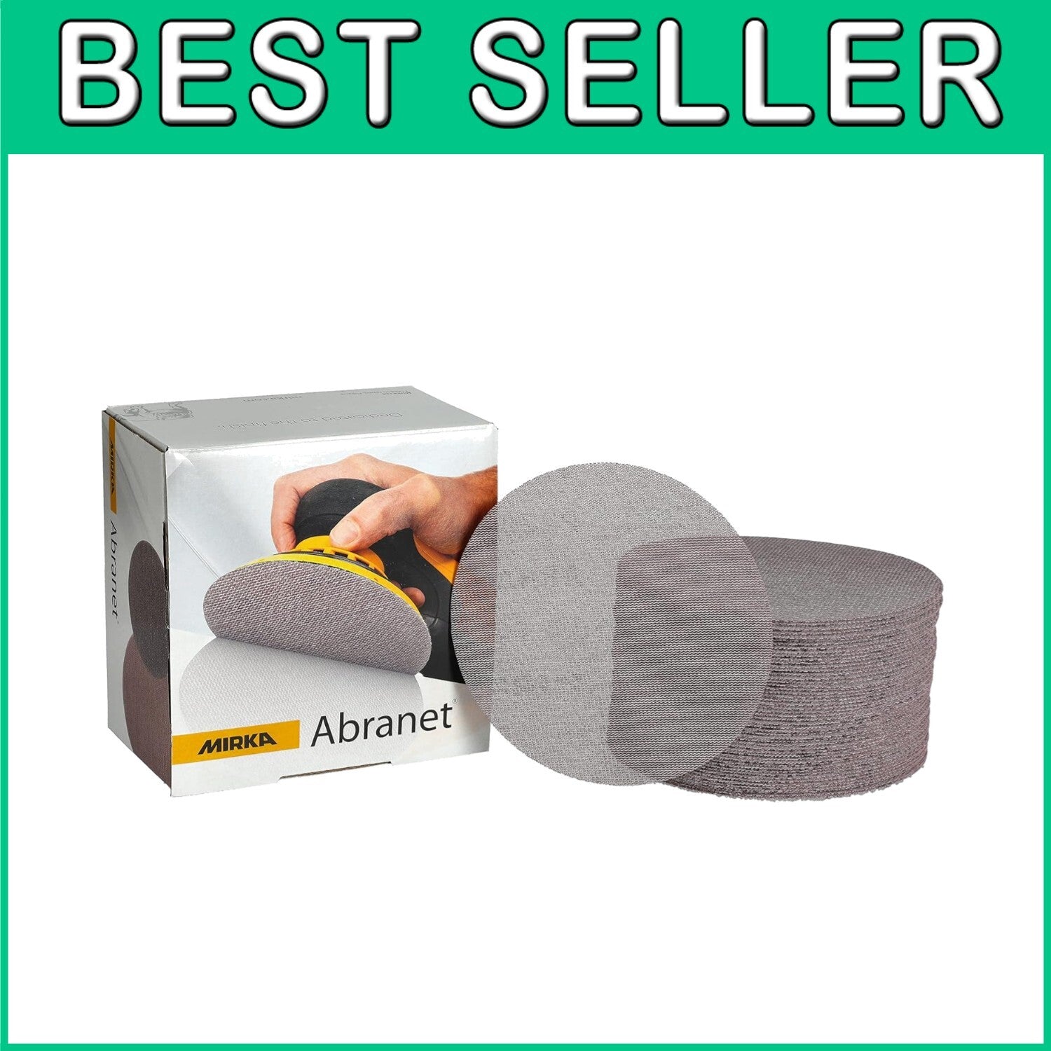 50 Pack of 6-Inch Abranet Sanding Discs - Aluminum Oxide, Dust-Free Performance