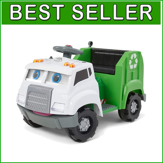 6 Volt Real Rigs Recycling Truck with Sound Effects and 9 Accessories for Kids
